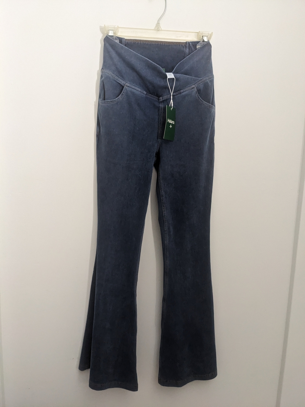 HALARA Small Petite Flare Jeans with Crossover Waist